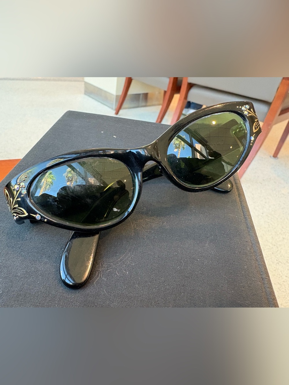 Vintage prescription Sunglasses with Dark Green Lenses